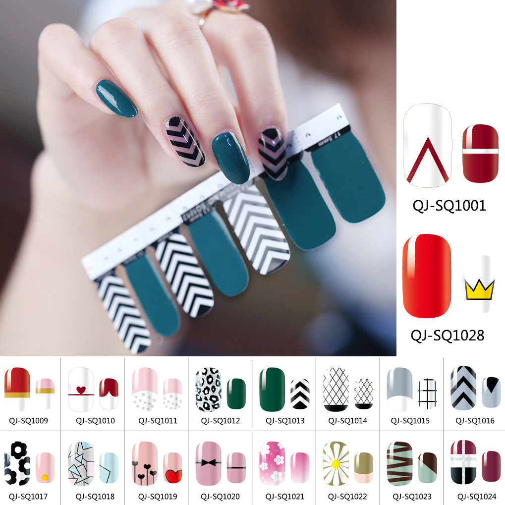 QJ Full Nail Stickers - DIY Nail Art Set of 14