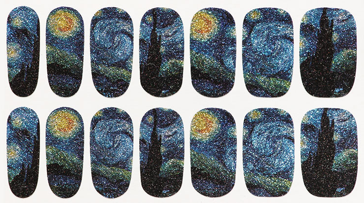 Van Gogh Starry Night Nail Art Stickers (14 Pcs)