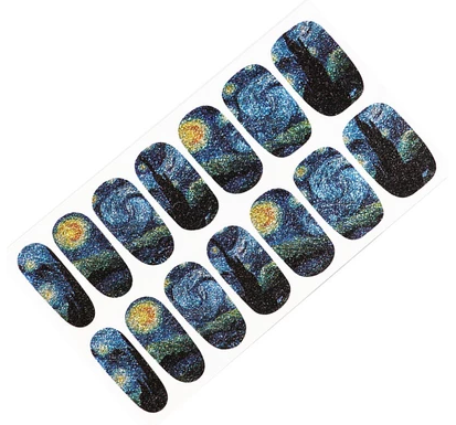 Van Gogh Starry Night Nail Art Stickers (14 Pcs)