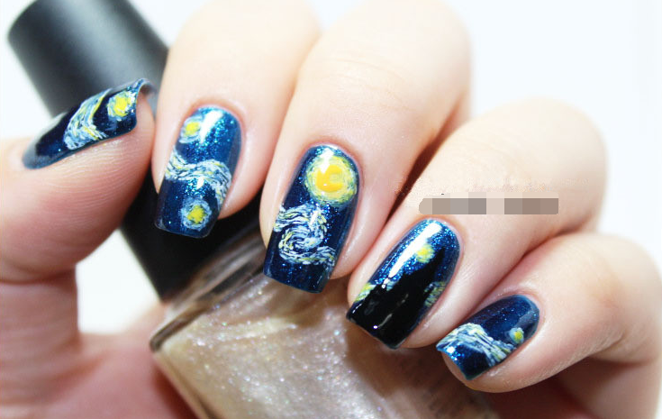Van Gogh Starry Night Nail Art Stickers (14 Pcs)